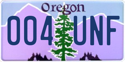 OR license plate 004UNF