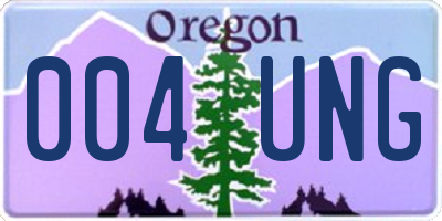 OR license plate 004UNG