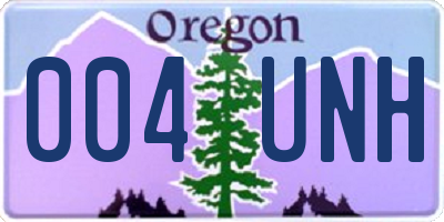 OR license plate 004UNH