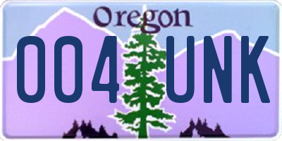 OR license plate 004UNK