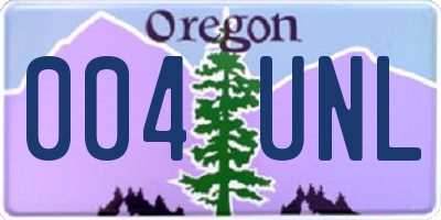 OR license plate 004UNL