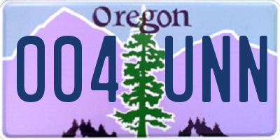 OR license plate 004UNN
