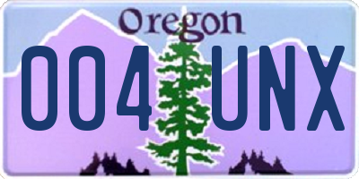 OR license plate 004UNX