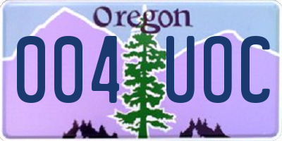 OR license plate 004UOC