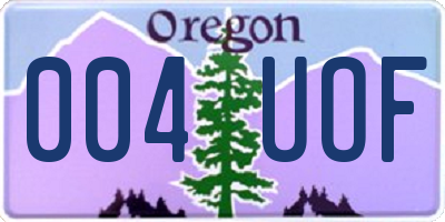 OR license plate 004UOF