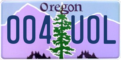 OR license plate 004UOL