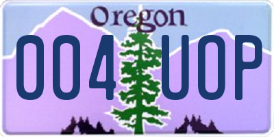OR license plate 004UOP