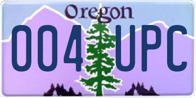 OR license plate 004UPC