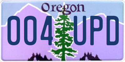 OR license plate 004UPD