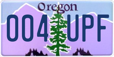 OR license plate 004UPF
