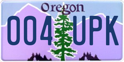 OR license plate 004UPK