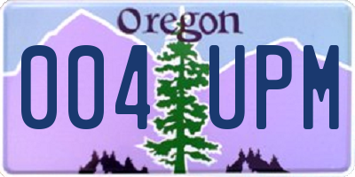OR license plate 004UPM