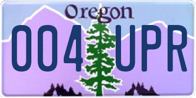 OR license plate 004UPR