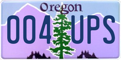 OR license plate 004UPS