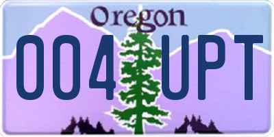 OR license plate 004UPT