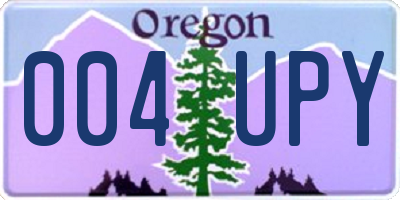 OR license plate 004UPY