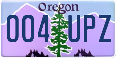 OR license plate 004UPZ