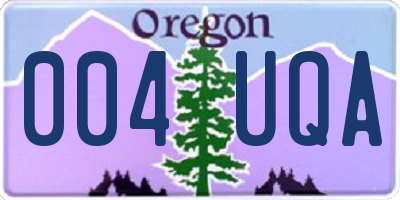 OR license plate 004UQA