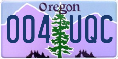OR license plate 004UQC