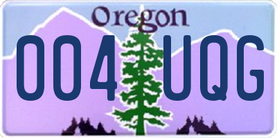 OR license plate 004UQG