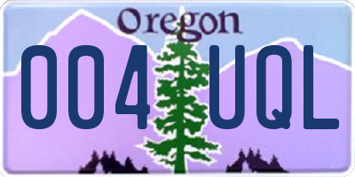 OR license plate 004UQL