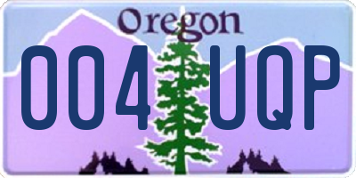 OR license plate 004UQP