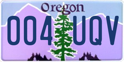 OR license plate 004UQV