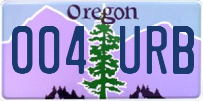 OR license plate 004URB