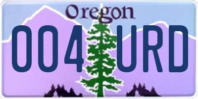 OR license plate 004URD