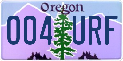 OR license plate 004URF