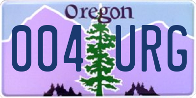 OR license plate 004URG