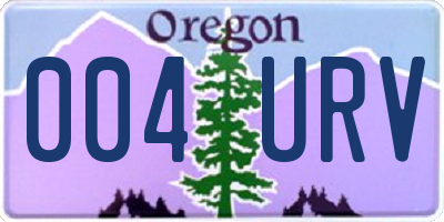 OR license plate 004URV