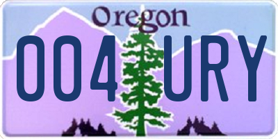 OR license plate 004URY
