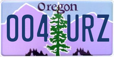 OR license plate 004URZ