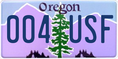 OR license plate 004USF
