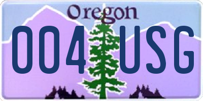 OR license plate 004USG