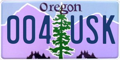 OR license plate 004USK