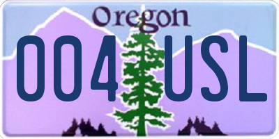 OR license plate 004USL