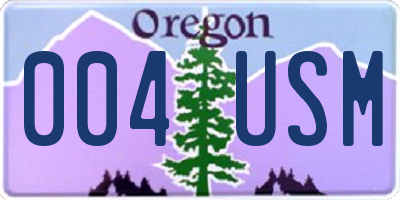 OR license plate 004USM