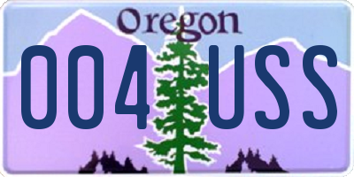 OR license plate 004USS