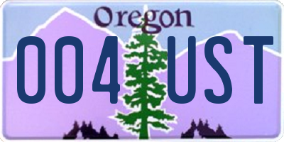 OR license plate 004UST