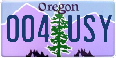 OR license plate 004USY