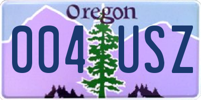 OR license plate 004USZ