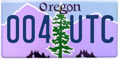 OR license plate 004UTC