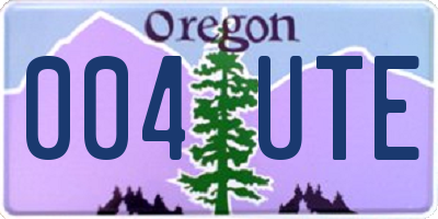 OR license plate 004UTE