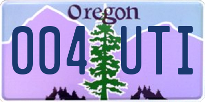 OR license plate 004UTI