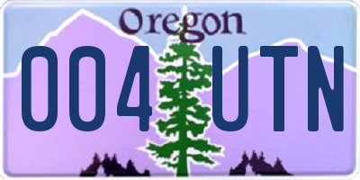 OR license plate 004UTN