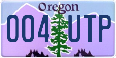 OR license plate 004UTP