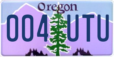 OR license plate 004UTU