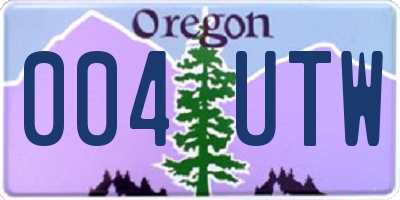 OR license plate 004UTW
